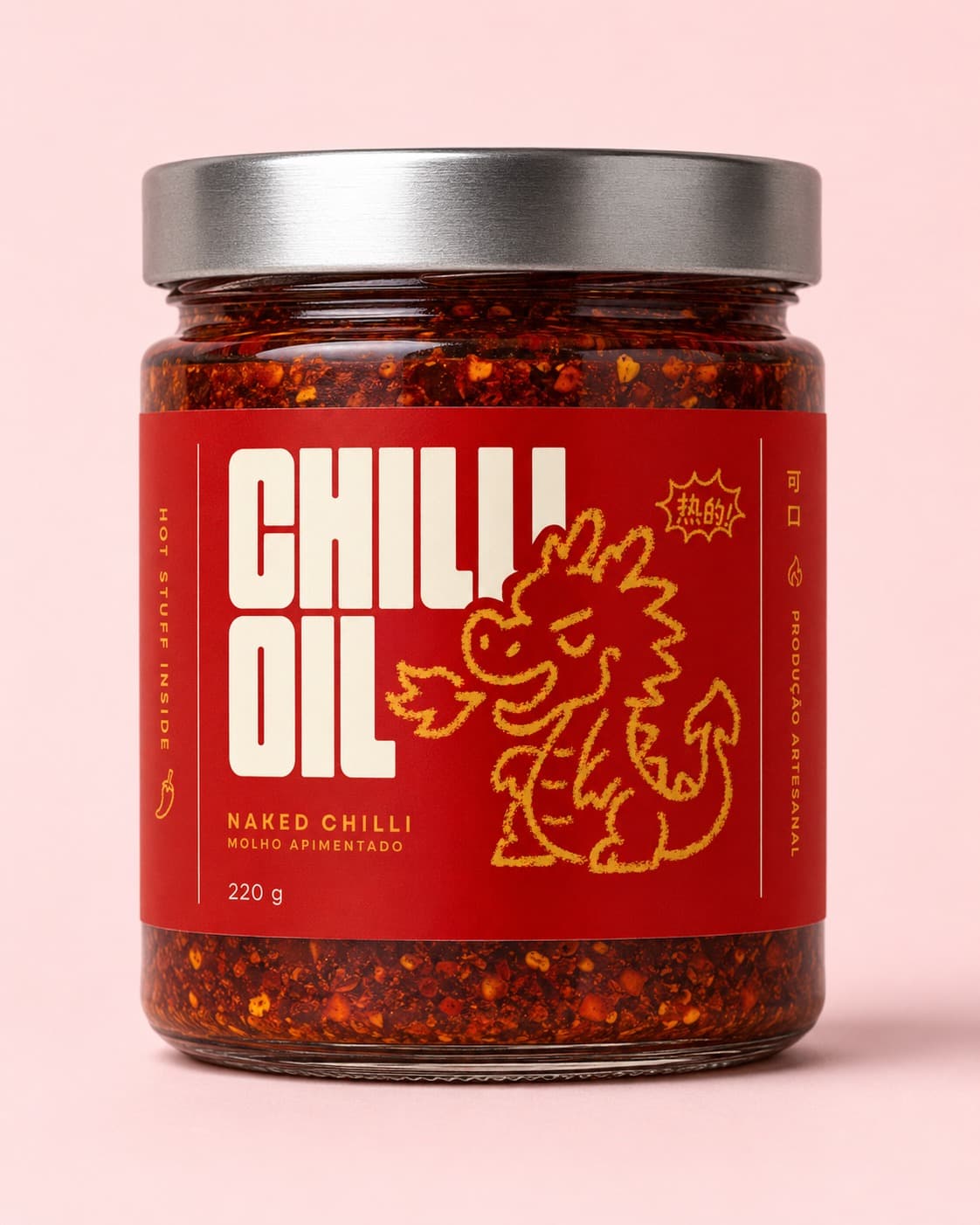 Embalagem oficial do Chilli Oil da Naked Chilli